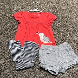 Carter's Navy Striped Outfit 18 month